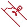 Plugged chute icon, rotary makes contact with bulk material in a chute