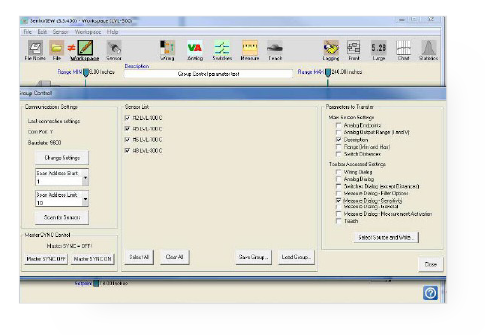 "Group Control" window in SenixVIEW
