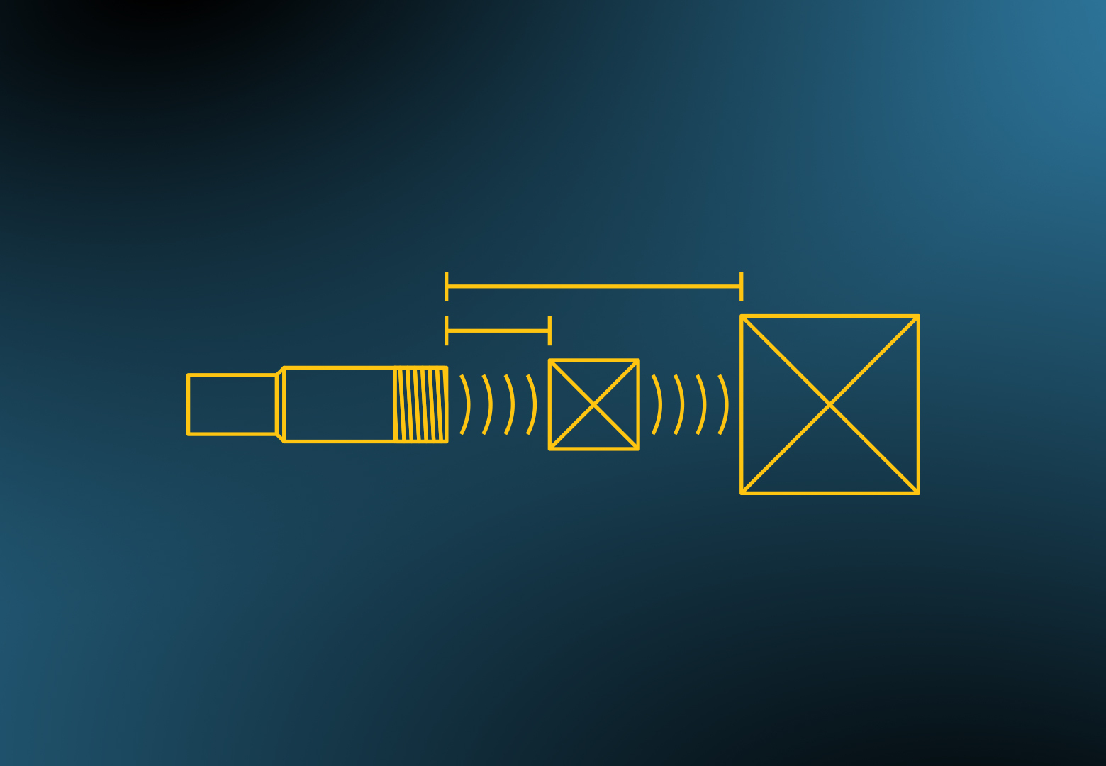 Endpoint distances icon: SensorView software allows ultrasonic sensor users to specify unique analog output endpoint distances