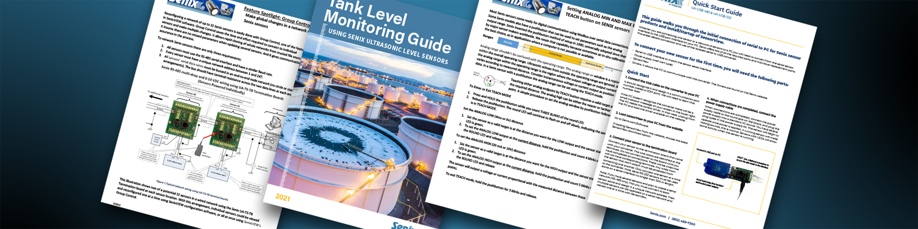 How-to guides from Senix, including tank level guide, push-button controls, and more