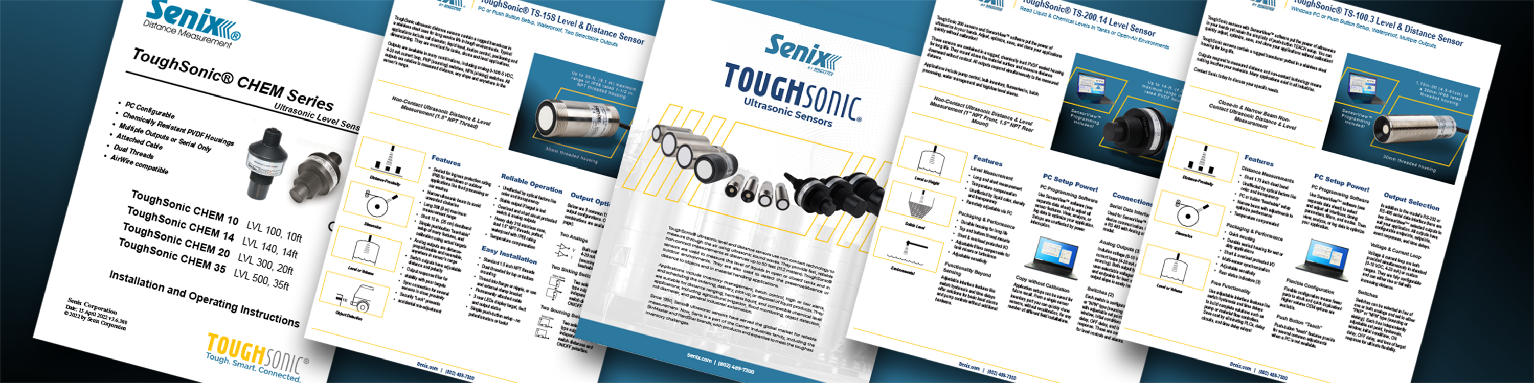 Worker views ToughSonic ultrasonic specifications sheets from his tablet