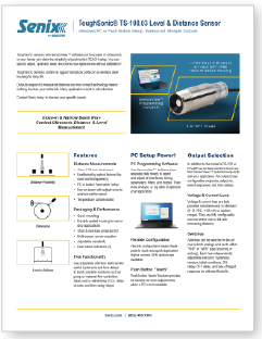 ToughSonic®-100.03 Level Sensor (NPT) Data Sheet