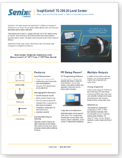 ToughSonic®-200.20 Level Sensor Data Sheet