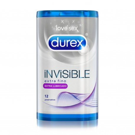 PRESERVATIVO DUREX INVISIBLE EXTRA FINO EXTRA LUBRICADO 12 U