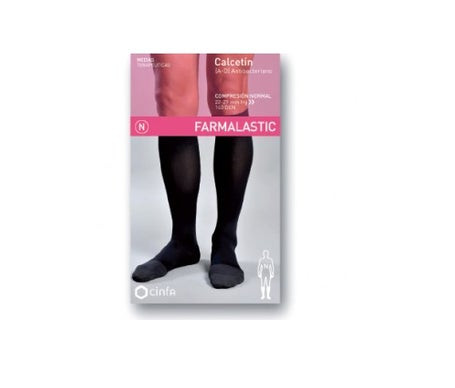 CALCETIN COMPRESION NORMAL FARMALASTIC ANTIBACTERIANO NEGRO T- GDE