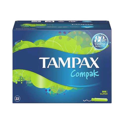TAMPAX COMPAK TAMPON 100%ALGODON SUPER 22 U