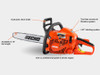 Echo CS-310 chainsaw cutting firewood outdoors