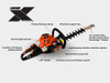 Echo HC-2210 hedge trimmer cutting hedges in residential yard Echo HC-2210 hedge trimmer cutting hedges in residential yard
