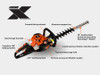 Echo HC-2810 hedge trimmer cutting a large hedge in a garden