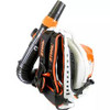 Professional landscaper using Stihl BR 800 C-E for large cleanup job Professional landscaper using Stihl BR 800 C-E for large cleanup job