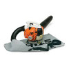 Stihl SH 56 C-E shredder vac being used to collect and shred leaves