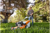 Professional-quality Stihl RM 655 V self-propelled mower on lawn