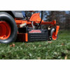 Close-up view of steel shield and lever of ACS5419B on Rogue 54" mower