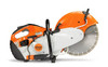 Stihl TS 440 14-inch cut-off saw cutting concrete in restricted area