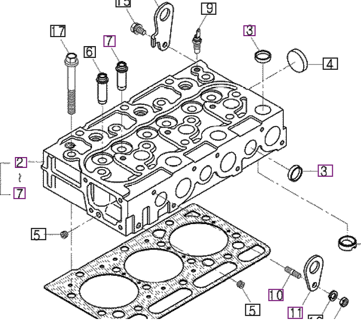 CYLINDER Head Assembly - E550003048 package std