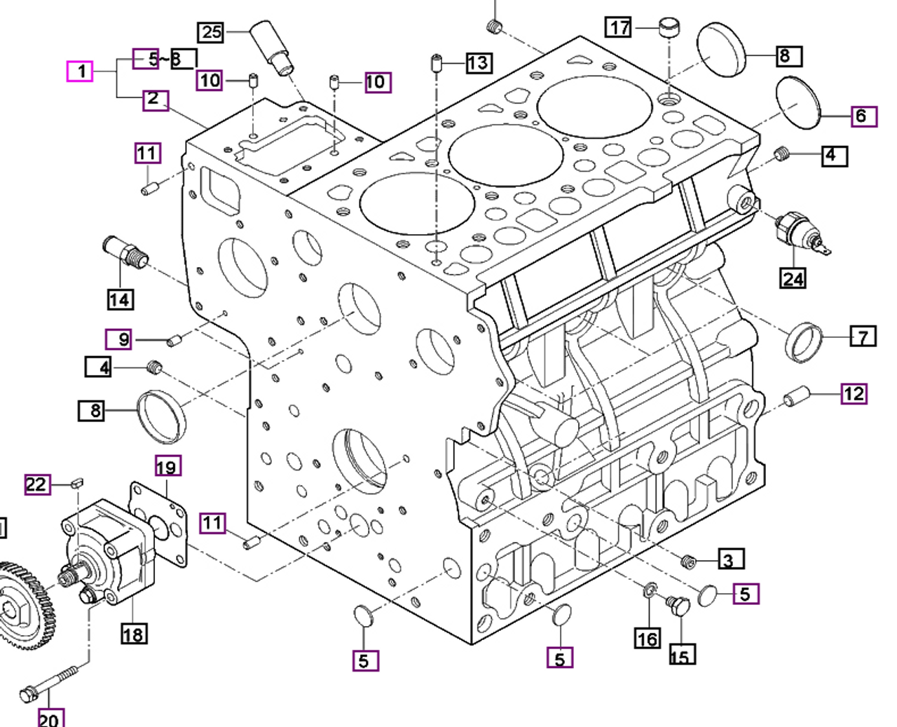 CYLINDER Block Assembly - E5850A0015 package std