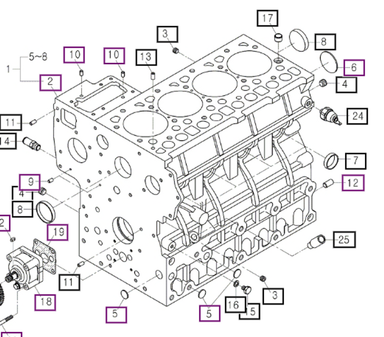 CYLINDER Block Assembly - E6301A0015 package std