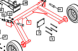 WHEELS Axle Frame - EFZ000601R package std