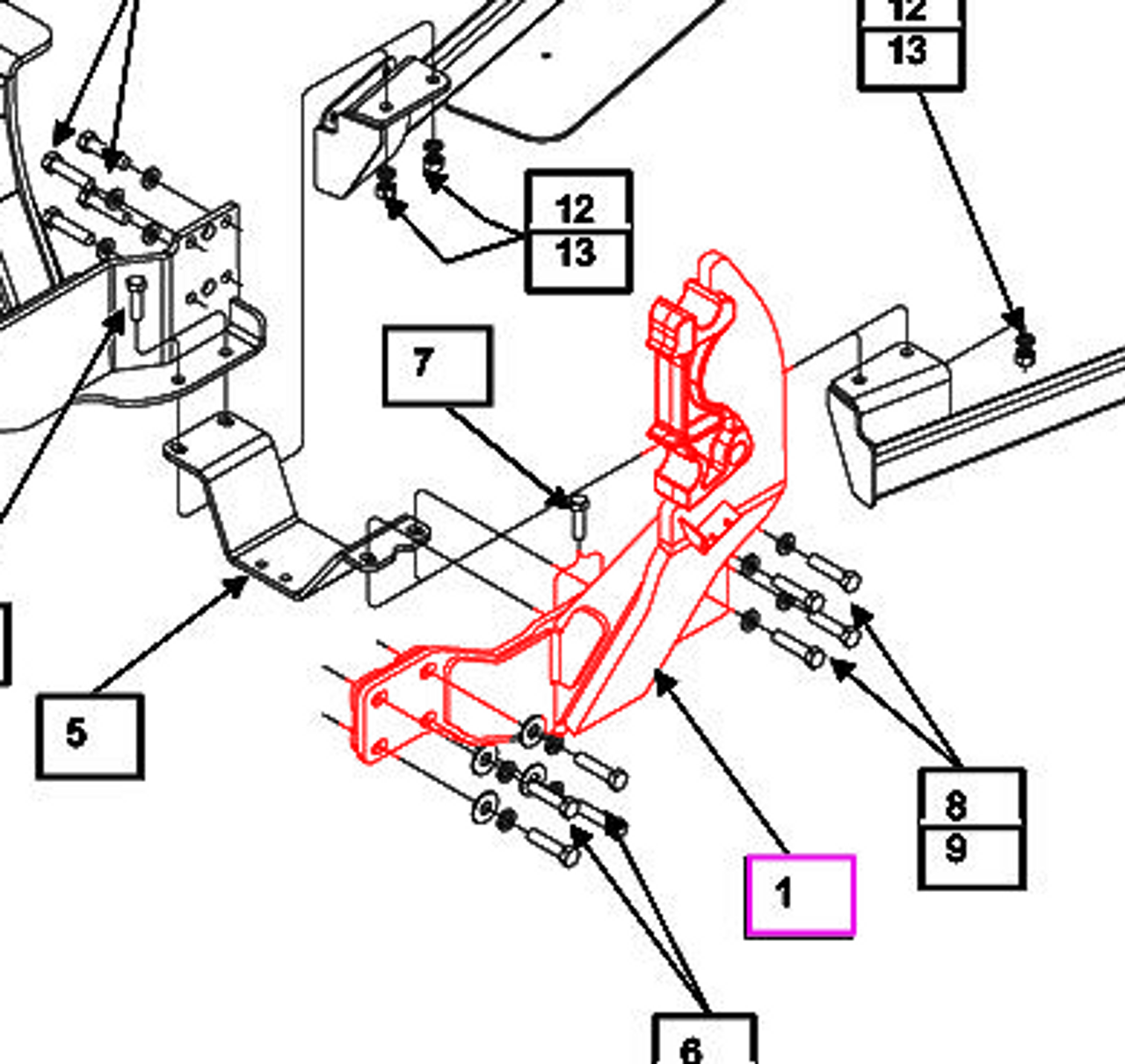 Center Bracket LH - KMW12455252 package std