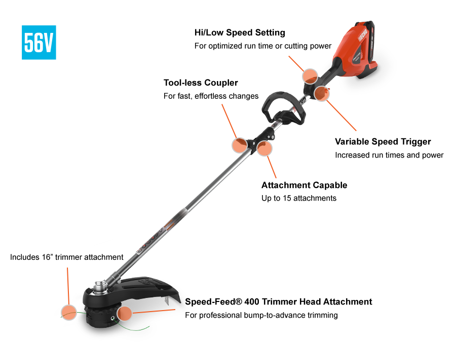 Echo DPAS-2100SB – 56V eFORCE Battery Powered Pro Attachment System Powerhead w/ Battery&Charger