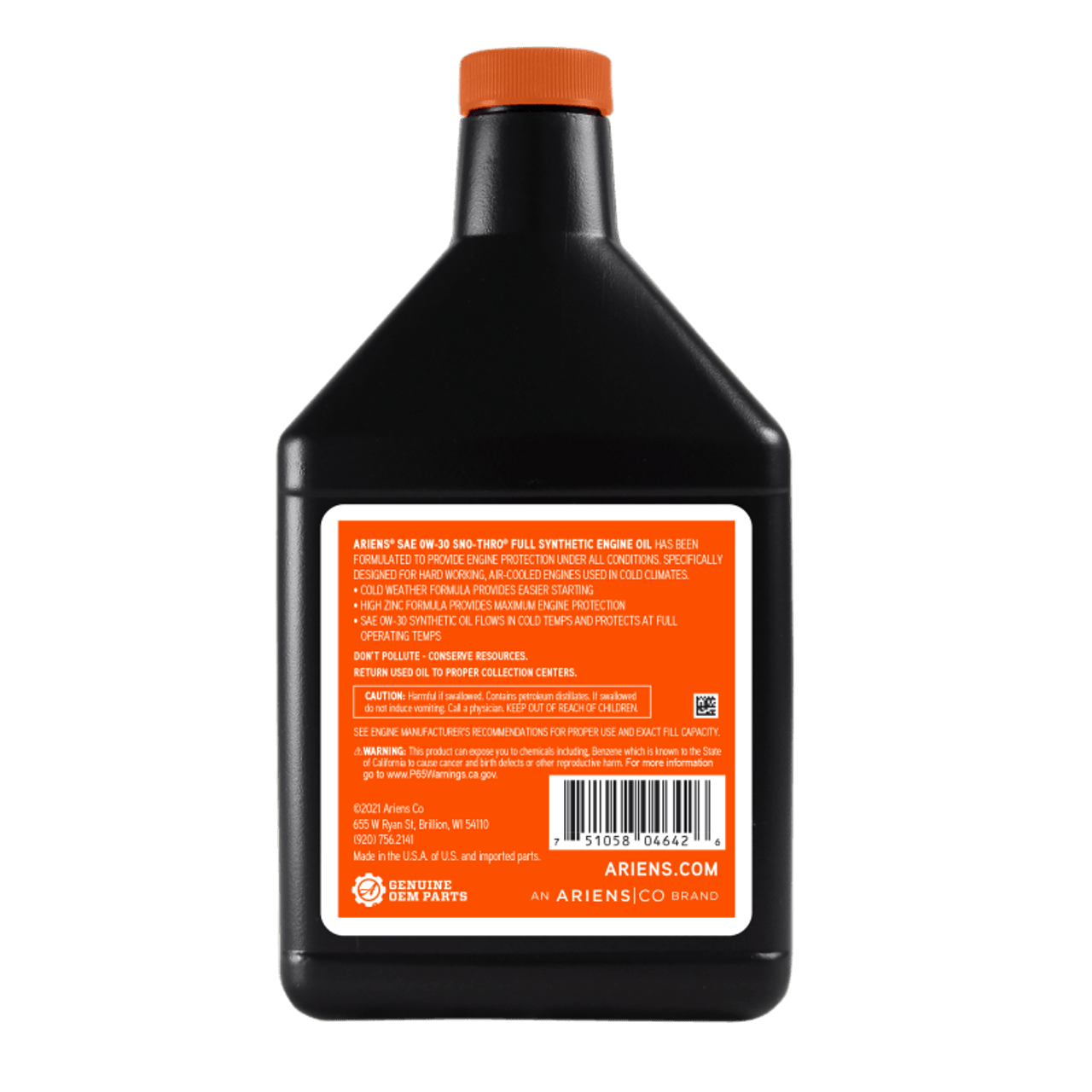Ariens 0W-30 Full Synthetic Oil 12PK 20-OZ