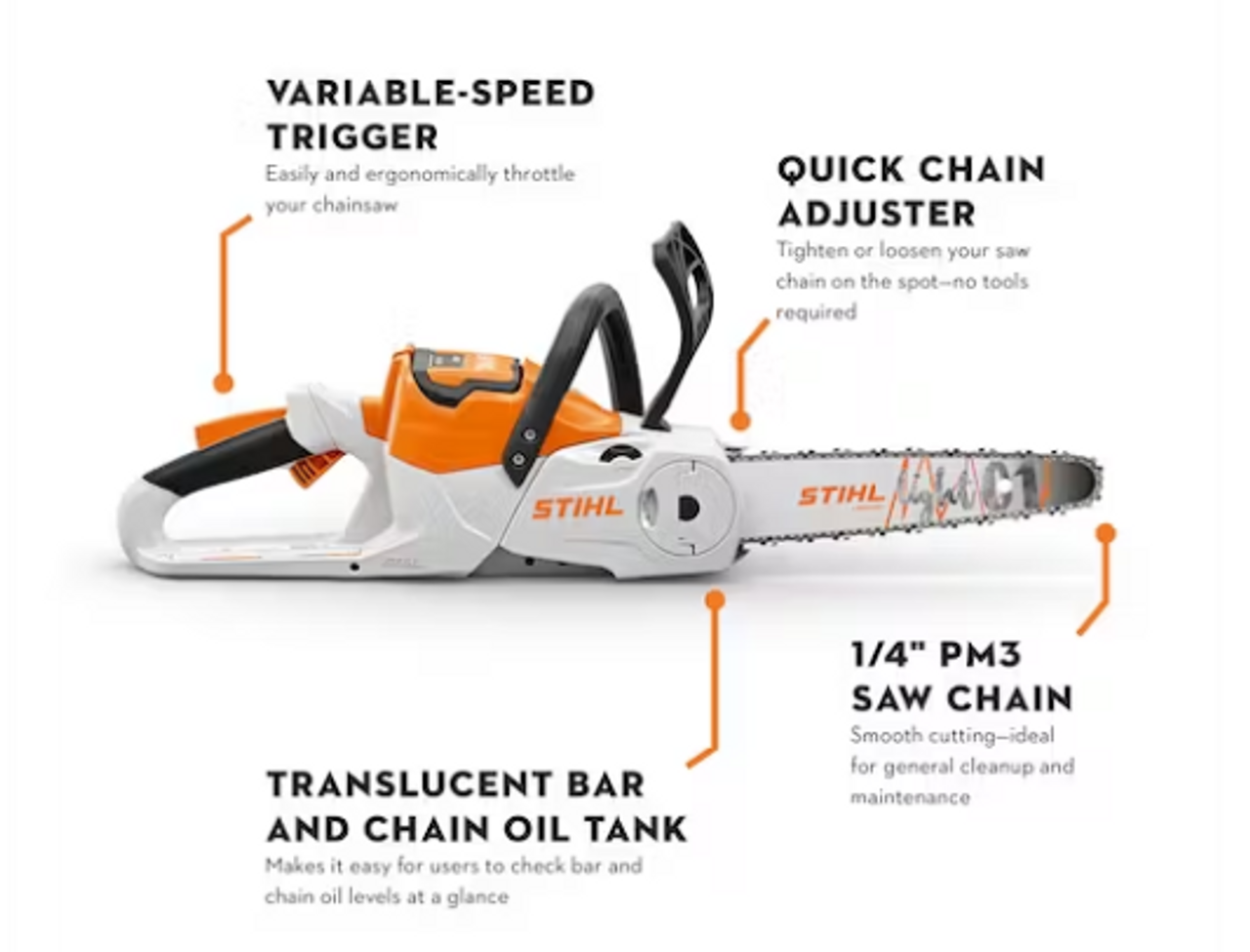 STIHL CHAINSAW MSA 70 C-B SET L-I CHAINSAW 12" BAR W/ AK 30 BATRY&CHARGR "AK POWERED"