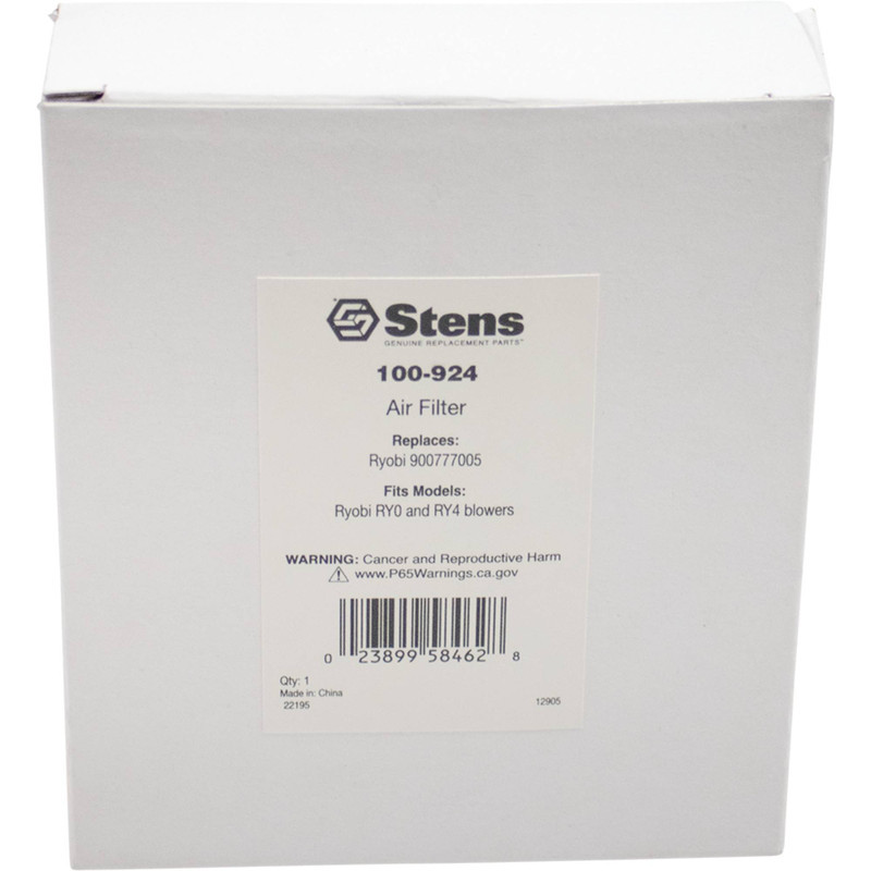 Stens 100-924 Air Filter - (Replaces Ryobi 900777005)