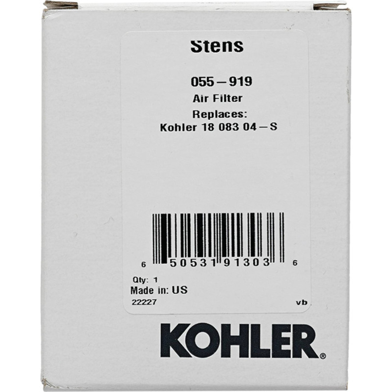 Stens 055-919 Kohler OEM Carded Air Filter - (Alternate part for Kohler 18 083 04-S)