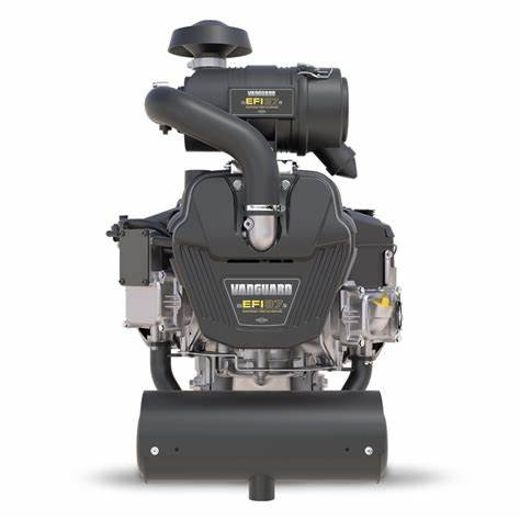 Close-up of engine label reading “Vanguard EFI 37 HP / 993 cc”