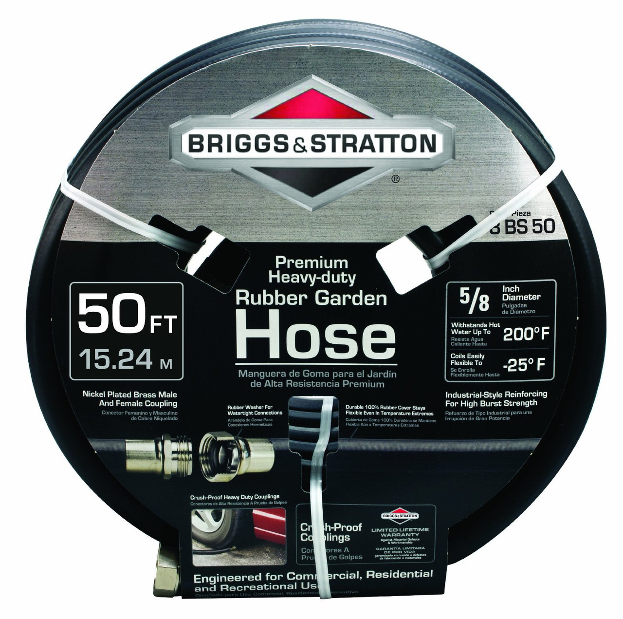 Briggs and Stratton 8BS50 50-Foot Premium Heavy-Duty Rubber Garden Hose