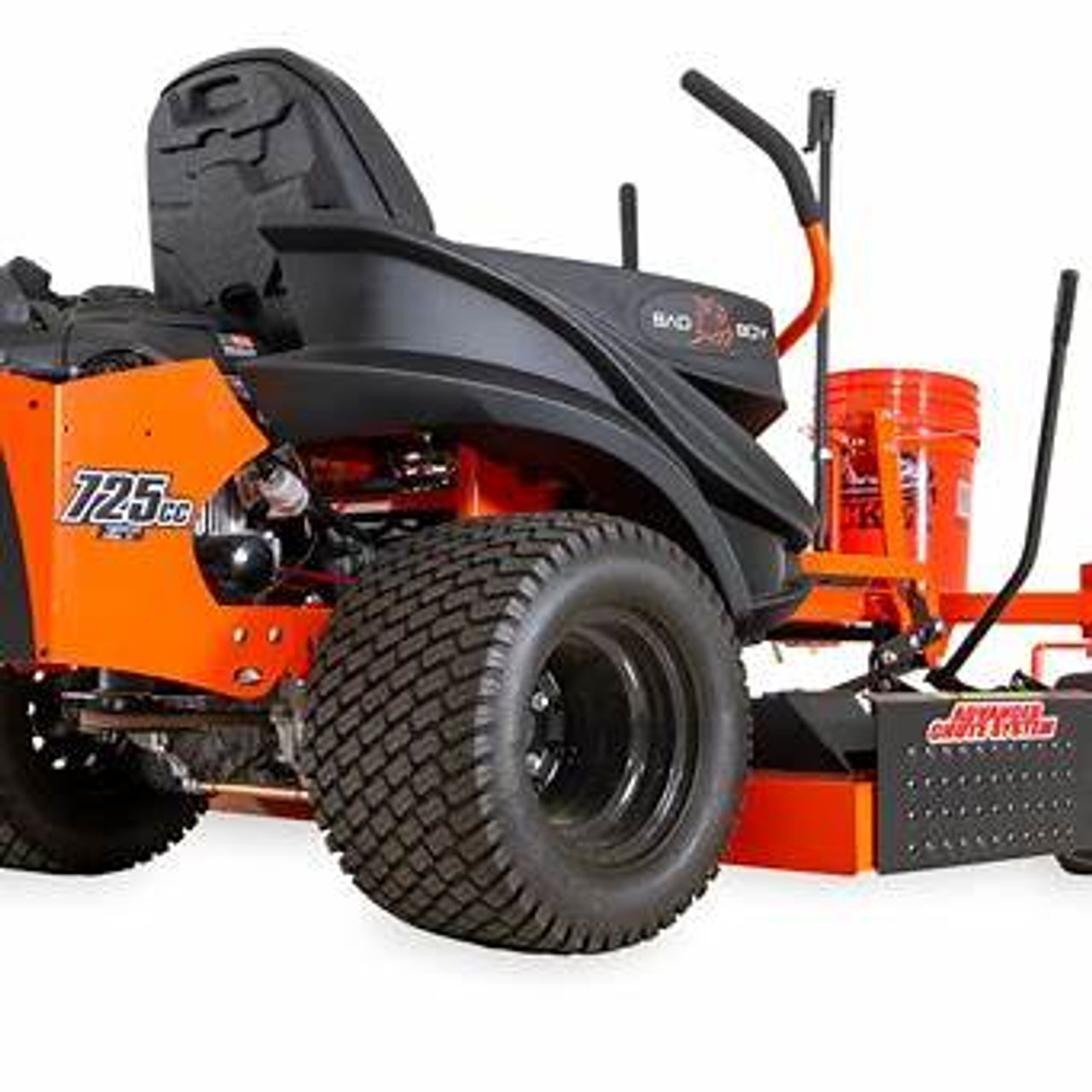 Bad Boy mower deck equipped with ACS6000UBS advanced chute system in blocker position