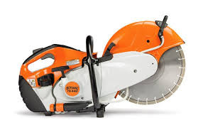 Stihl TS 440 14-inch cut-off saw cutting concrete in restricted area