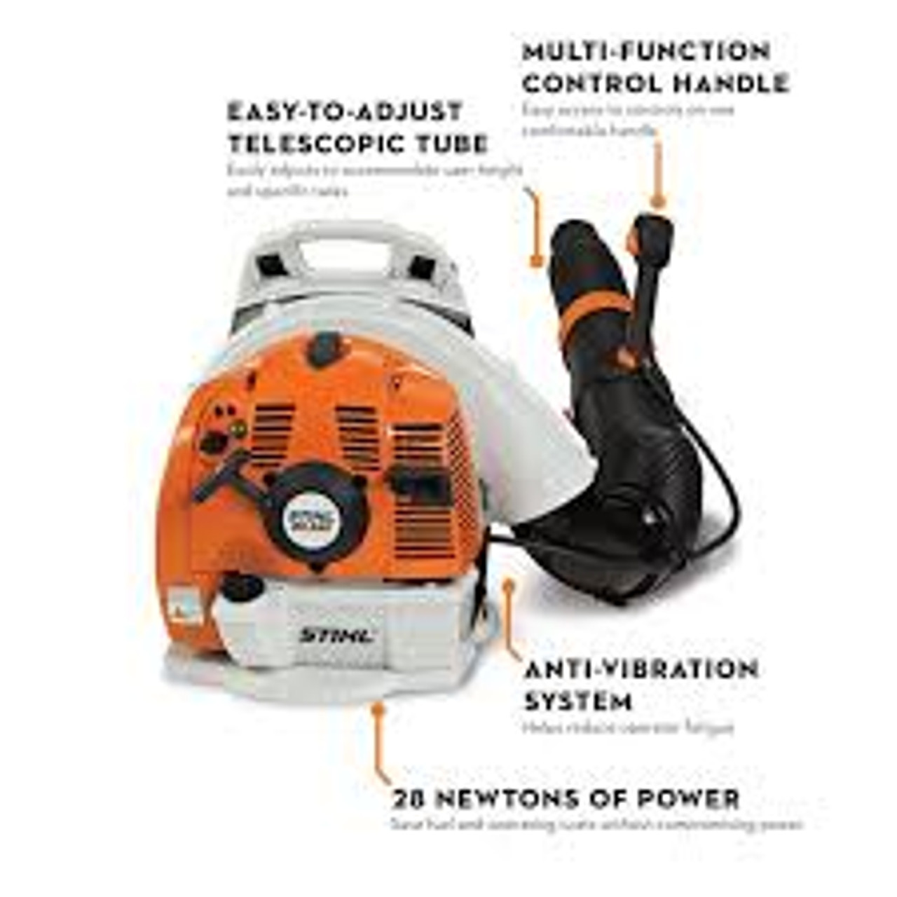 Stihl BR 450 backpack blower clearing heavy leaves in large yard Stihl BR 450 backpack blower clearing heavy leaves in large yard