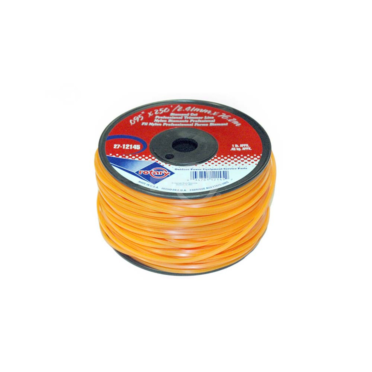 Rotary 12147 TRIMMER LINE .130 1# SPOOL ORANGE DIAMON