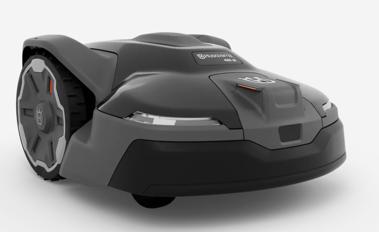 Side profile of Husqvarna Automower 410 iQ smart robotic mower