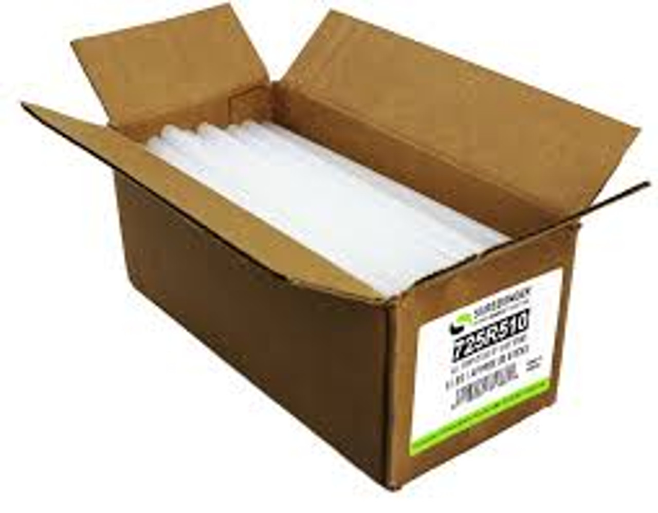 725R510 Full Size 10" Clear Hot Glue Sticks - 5 lb Box