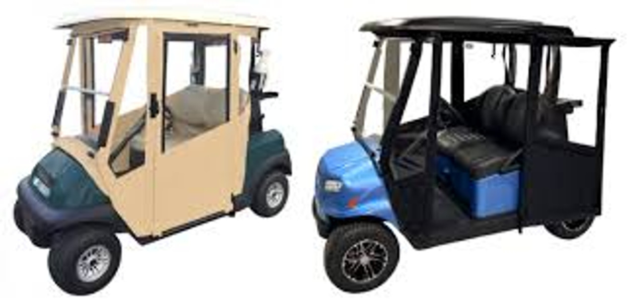 DoorWorks Tan 4-Sided Enclosure for Club Car Precedent | Track-Style