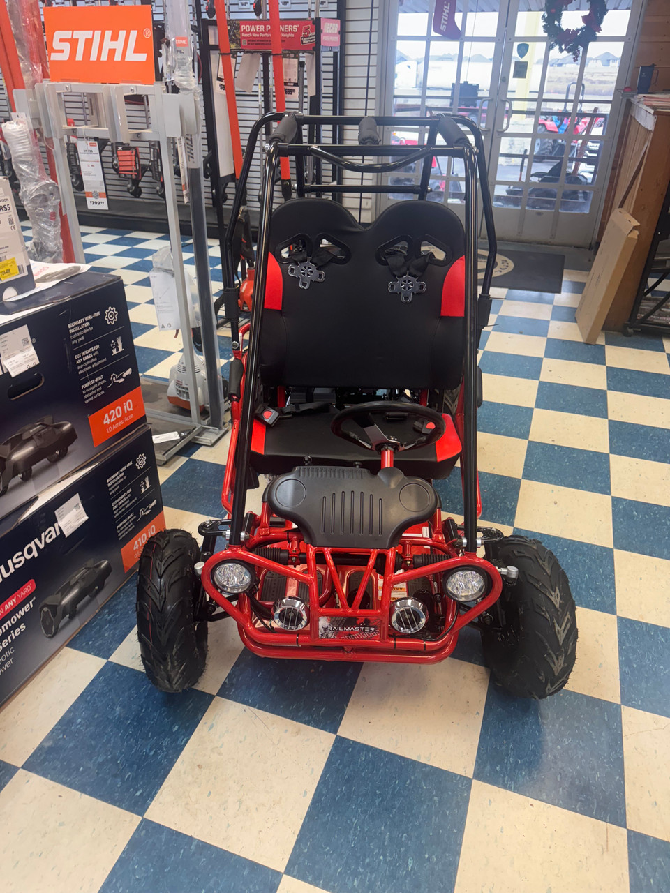 MINI XRX Go Kart by Karting Distributors. Safe, reliable youth go-kart with 98cc engine, roll cage, adjustable seat, and off-road suspension. Perfect for beginners.