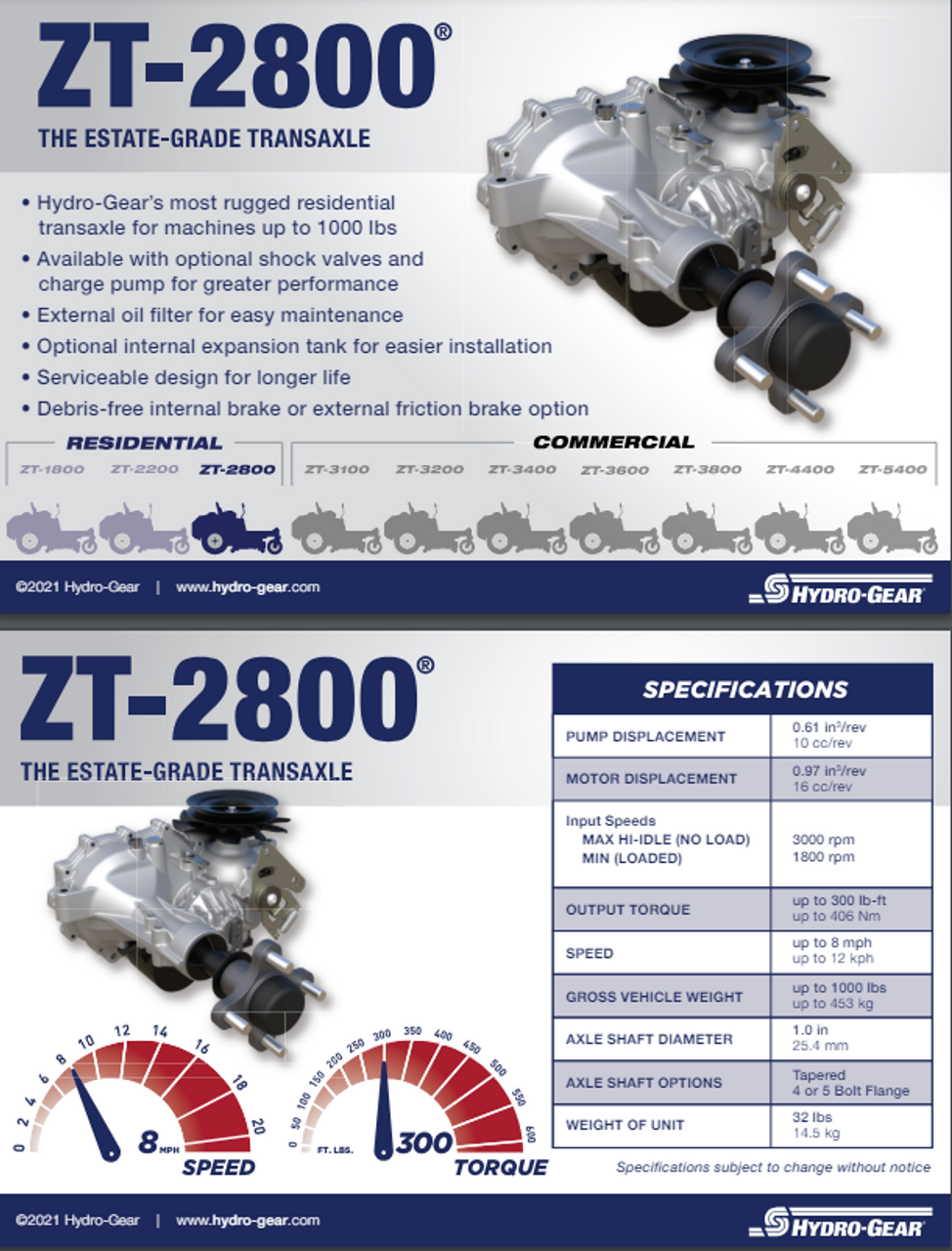 TRANSAXLE, RH - ZT-2800 - SWZT - 486632 package std