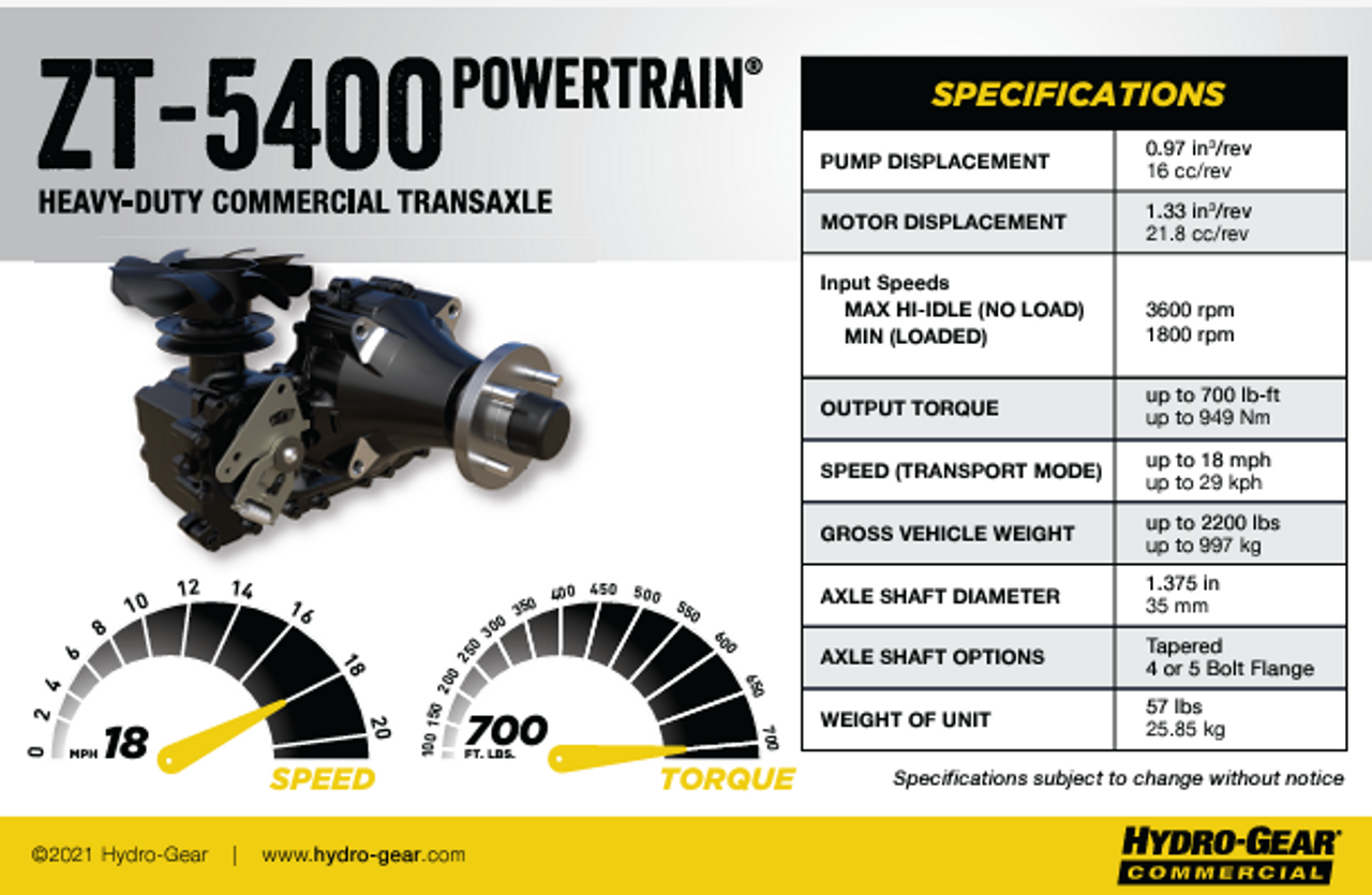 TRANSAXLE  ZT5400  LH  1015-10 - 5102870 package std
