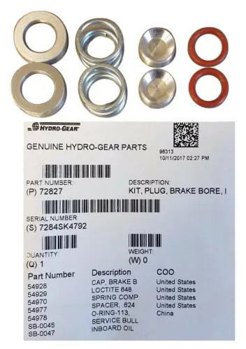HYDRO-GEAR 72827 - KIT, PLUG, BRAKE
