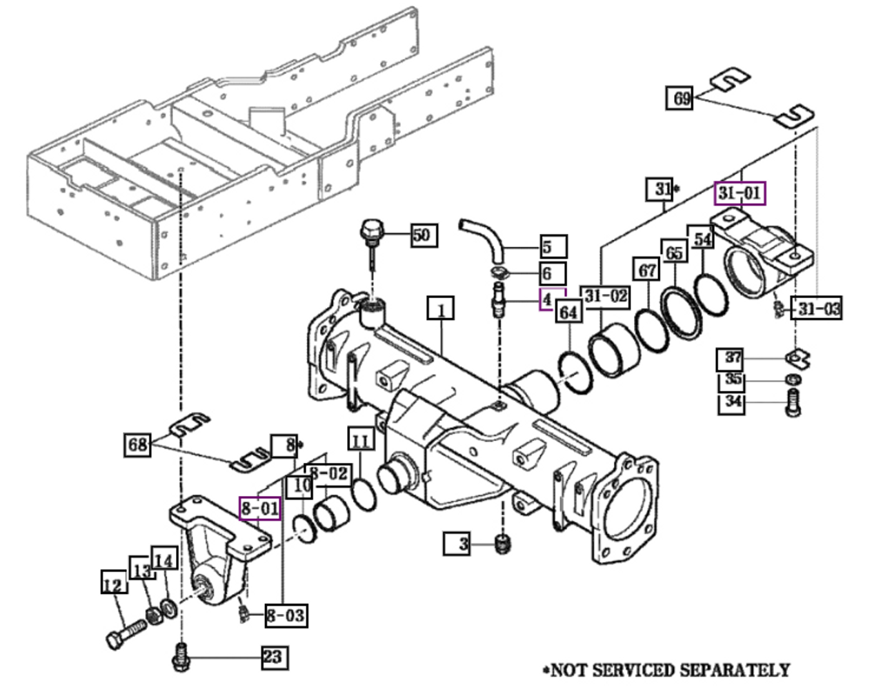 AXLE ASSY , FR - 14524002000GB package std