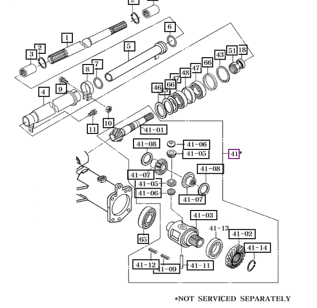 AXLE Assy, Front - 16734002001DG package std