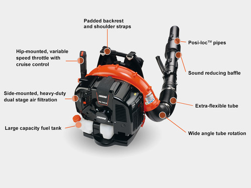Echo PB-760 backpack blower clearing wet leaves in a yard