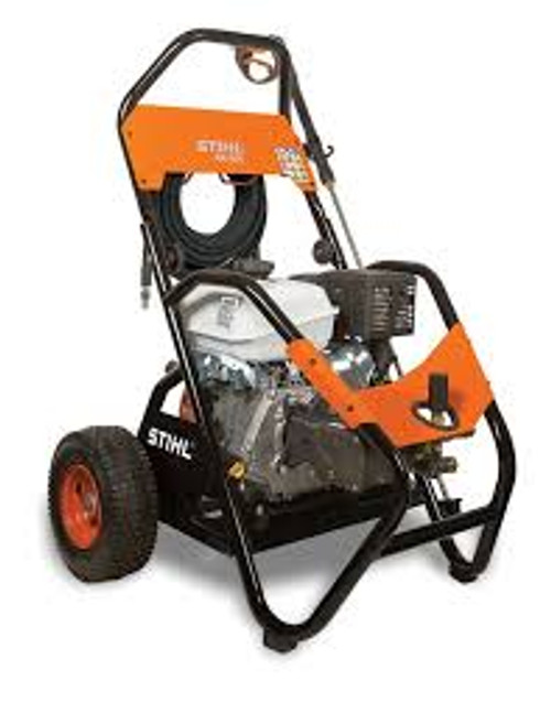 Professional using Stihl RB 800 heavy-duty pressure washer on large surface