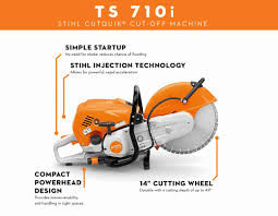 Contractor using Stihl TS 710 demolition saw for masonry and asphalt