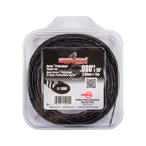 Rotary 15901 TRIMMER LINE .080 50' LOOP BLACK VORTEX