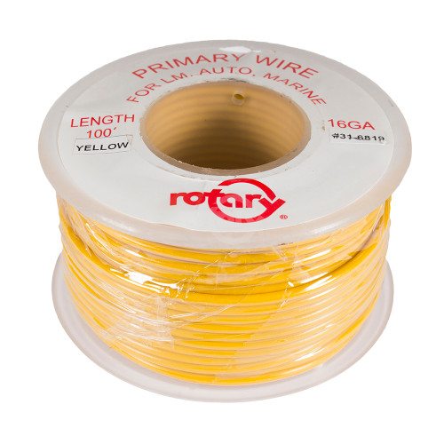 Rotary 6819 PRIMARY WIRE YELLOW 16AWG 100'