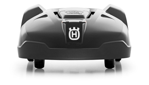 Husqvarna Automower 420 robotic lawn mower front view Husqvarna Automower 420 robotic lawn mower front view