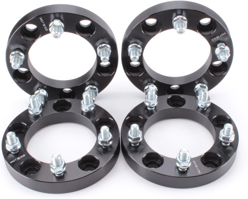 ZY WHEEL 4pcs Wheel Spacers 1" Thick 5x5.5 (5X139.7) Bolt Pattern with 1/2" Studs for Dodge Ram 1500, Ford F100 F150 E100 E150 Bronco, Jeep CJ3 CJ5 CJ6 CJ7 Scrambler Black